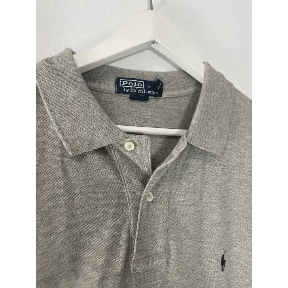 Polo Ralph Lauren Shirt Mens 2XL Polo Gray Long Sleeve Classic N28
